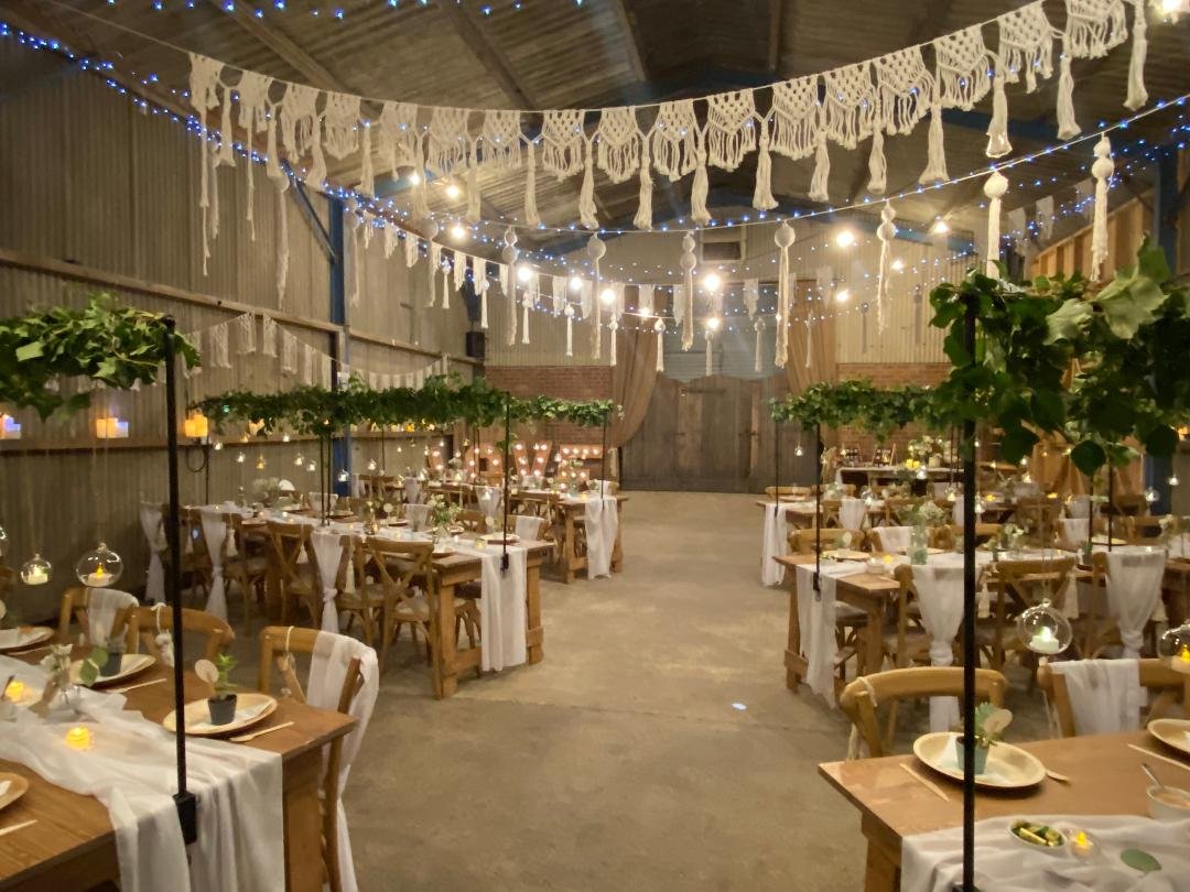 macrame wedding barn wedding venue.  Perfect for the boho bride