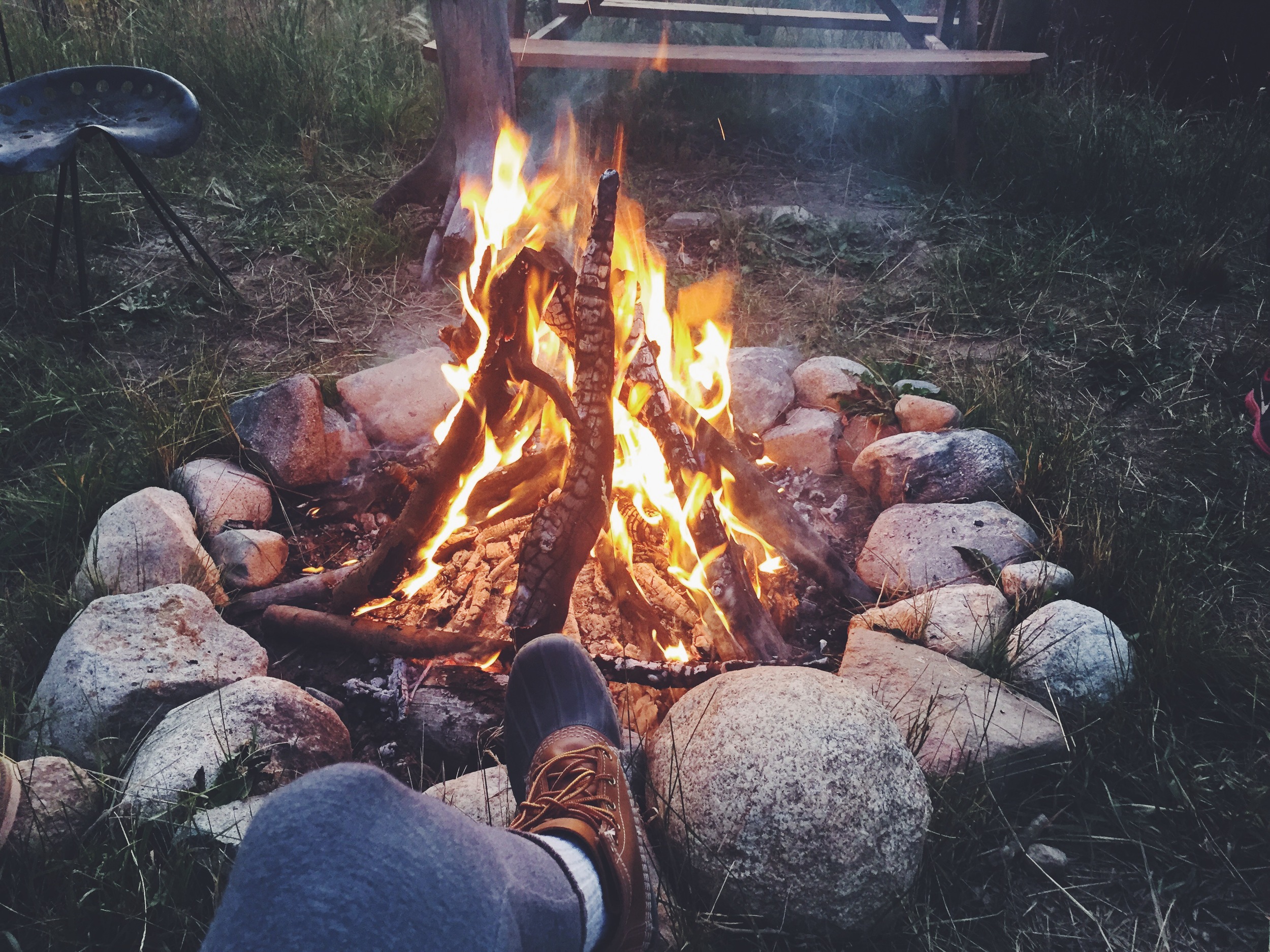 I love spending time by the fire with great friends!