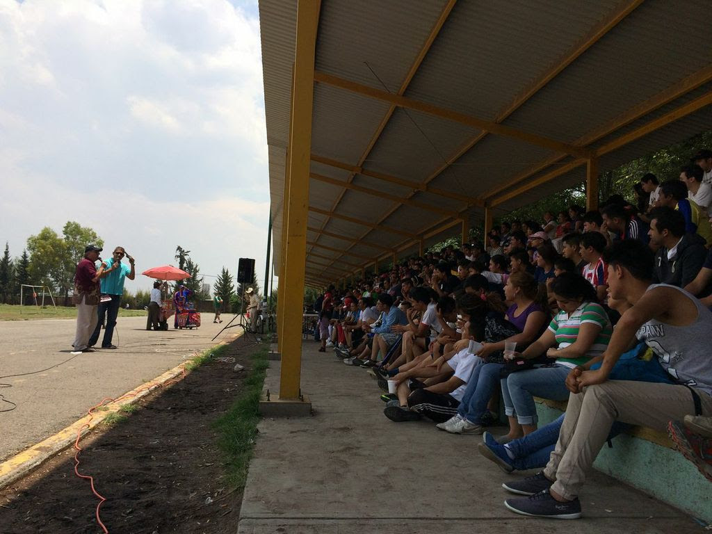 Preaching to a large crowd in Mexico.