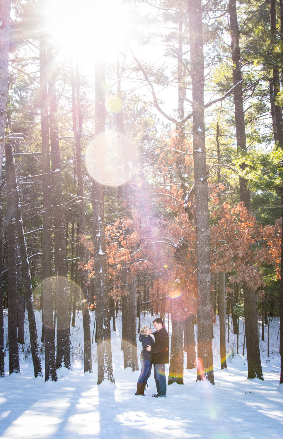Engagement shoot in the snow in Portland, Oregon