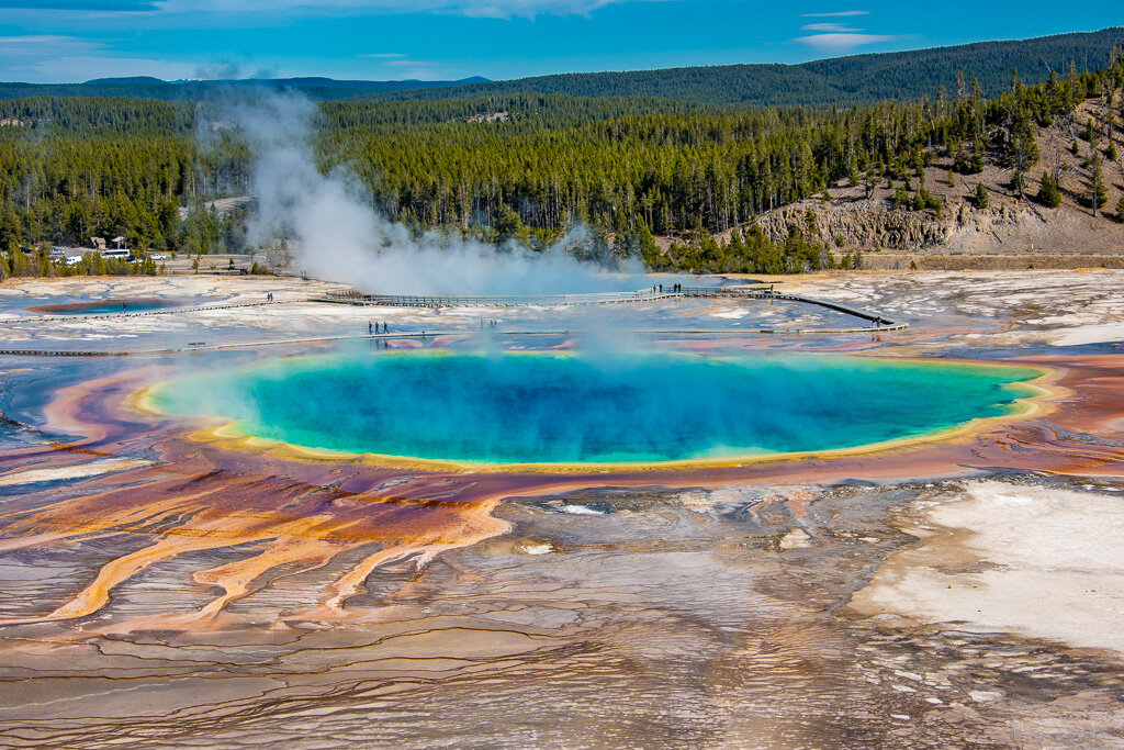 Yellowstone National Park Grand prismatic springs photo