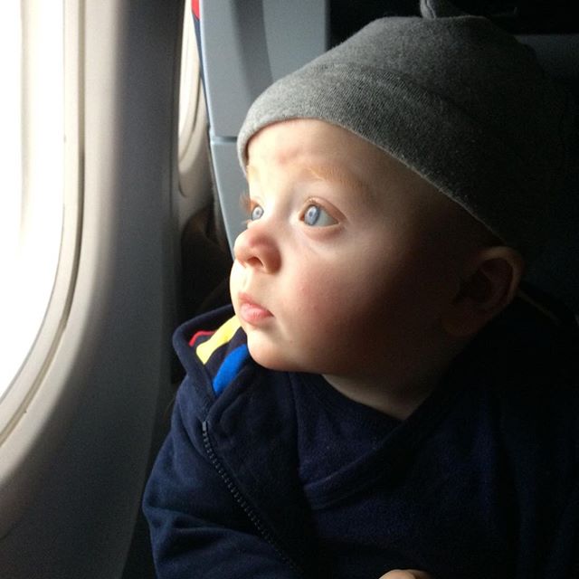 Max's first flight #flyingbaby #stthomas #longdistancestare