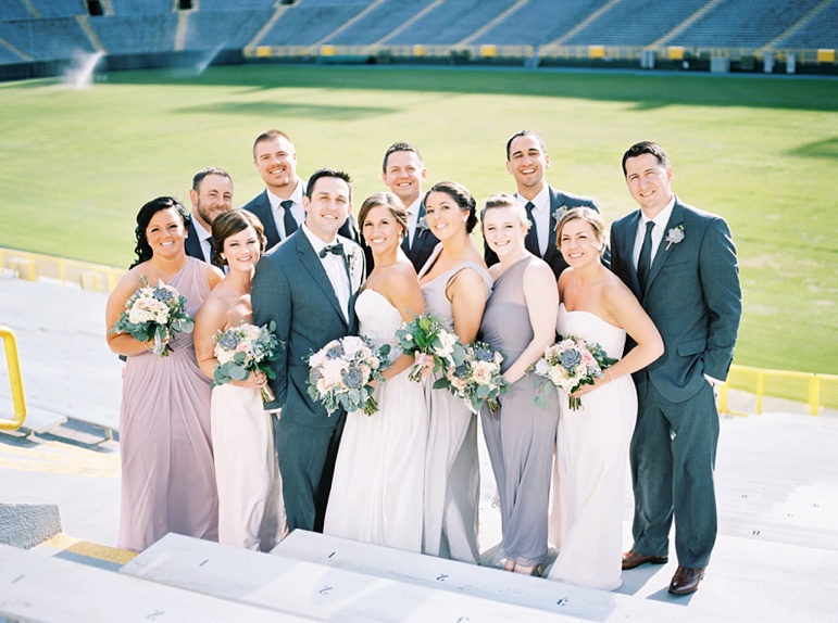 Karen Ann Photography Milwaukee WI Wedding Photographers Door County and Kohler Wedding Reception at Lambeau Field Green Bay Packers Stadium Legends Club Room 