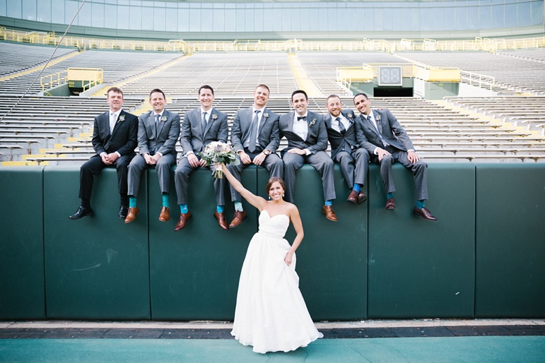 Karen Ann Photography Milwaukee WI Wedding Photographers Door County and Kohler Wedding Reception at Lambeau Field Green Bay Packers Stadium Legends Club Room 