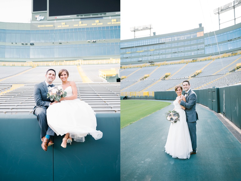 Karen Ann Photography Milwaukee WI Wedding Photographers Door County and Kohler Wedding Reception at Lambeau Field Green Bay Packers Stadium Legends Club Room 