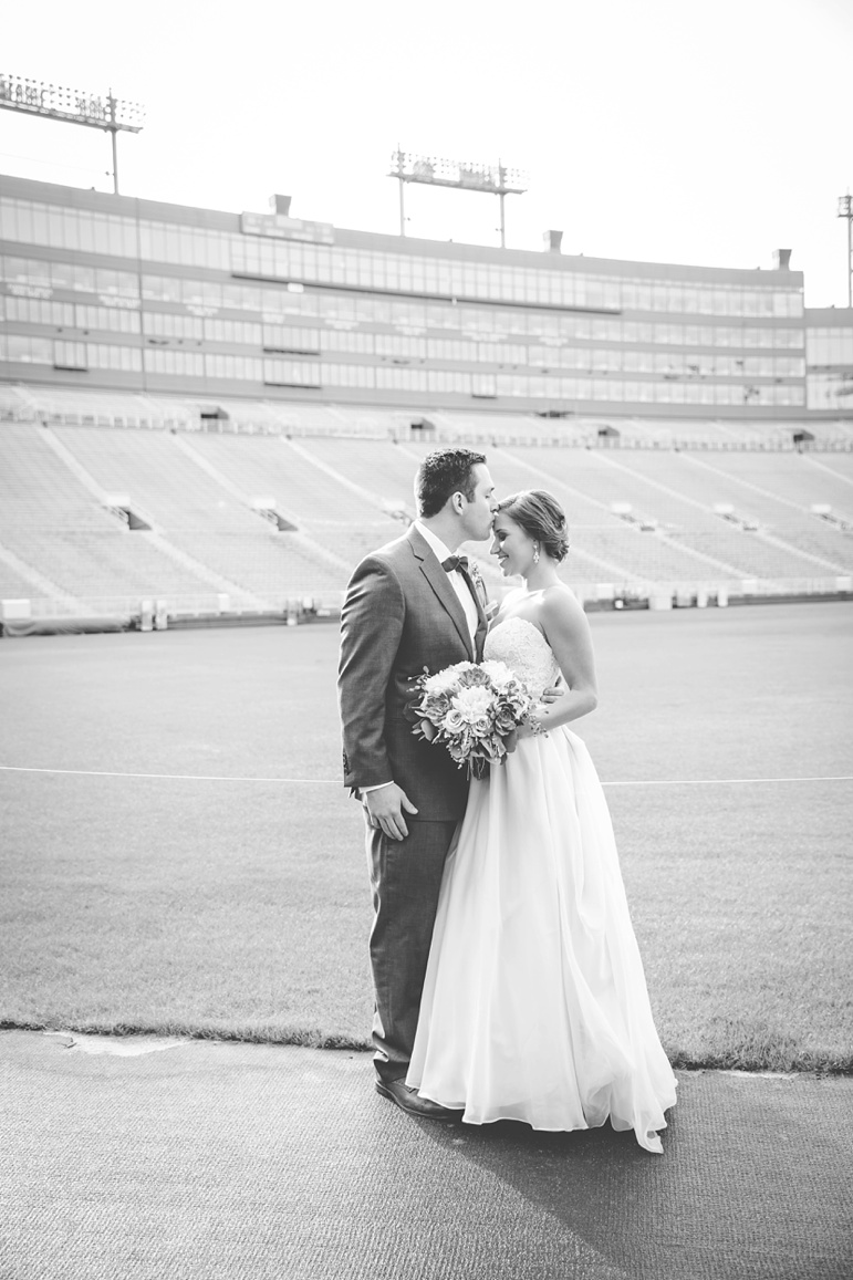 Karen Ann Photography Milwaukee WI Wedding Photographers Door County and Kohler Wedding Reception at Lambeau Field Green Bay Packers Stadium Legends Club Room 