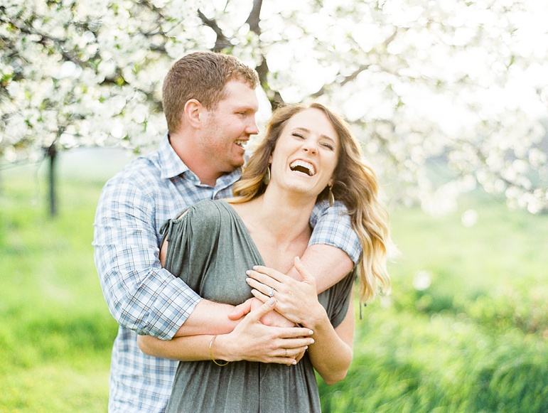 Sheboygan Wisconsin Apple Blossom and Whistling Straits Golf Course Engagement Session