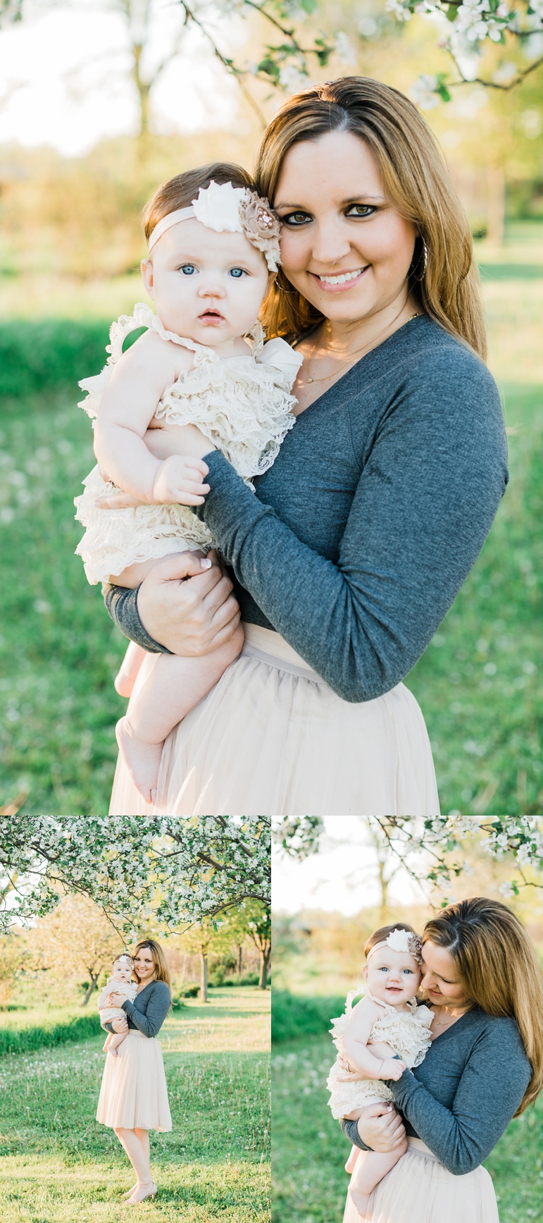 Sheboygan Wisconsin Family Photographer, Apple Blossom Photos, 6 month old baby photo ideas