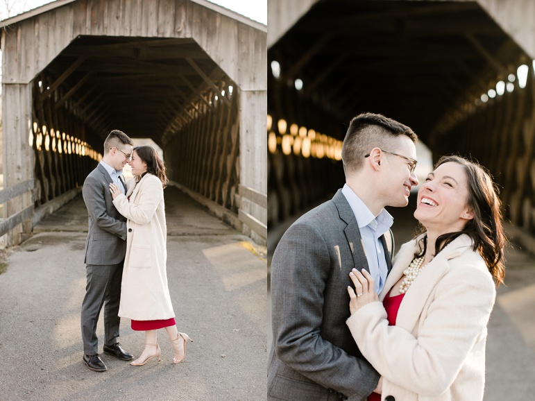 Cedarburg Covered Bridge Engagement Photos