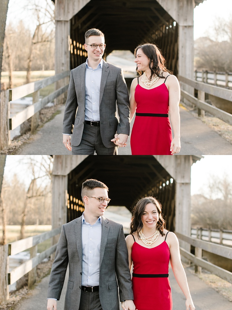 Cedarburg Covered Bridge Engagement Photos