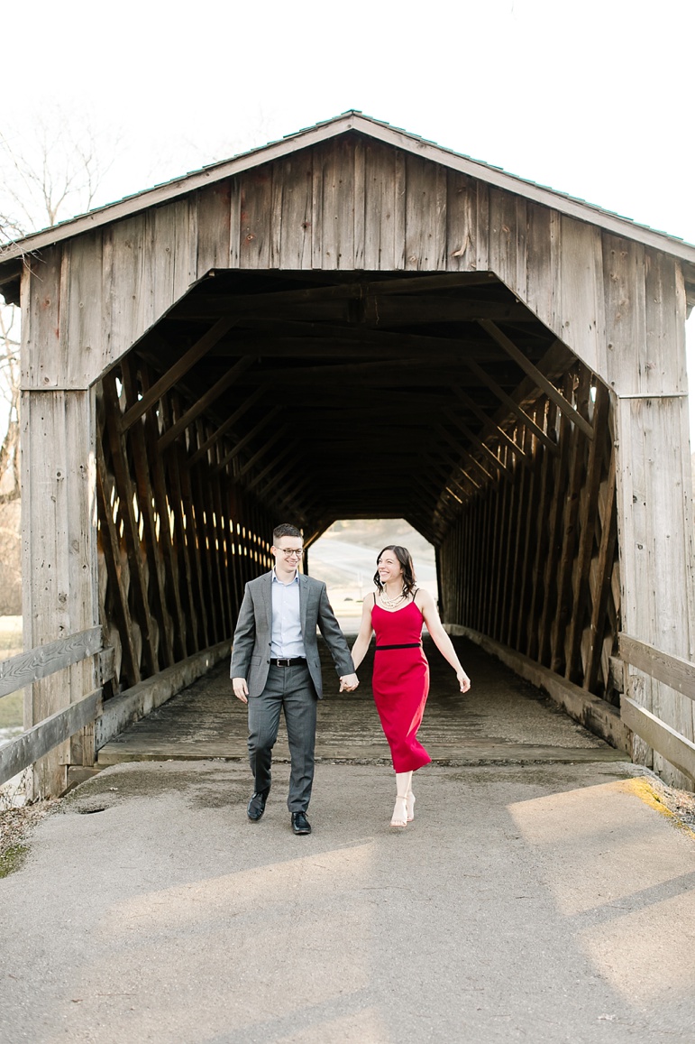 Cedarburg Covered Bridge Engagement Photos