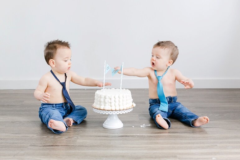 Wisconsin Twins 1st Birthday Cake Smash