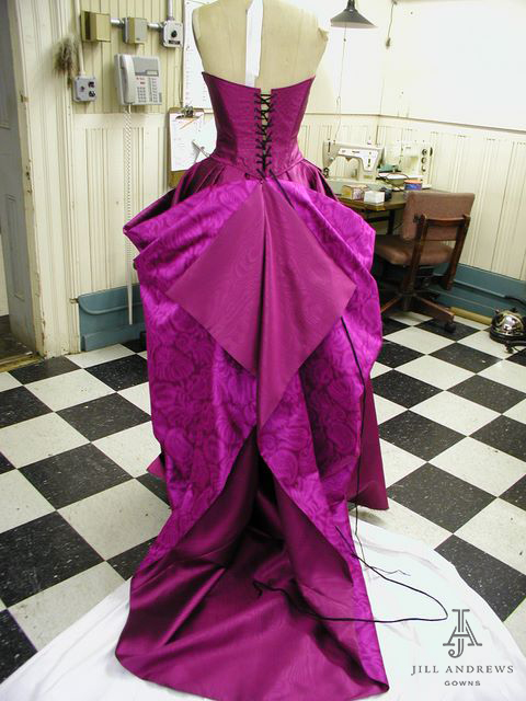 Pink custom evening dress