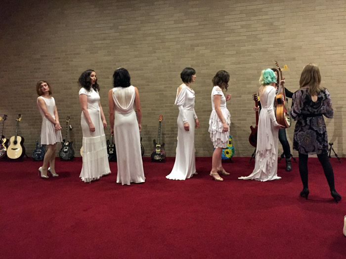 Our beautiful models, preparing to take the stage.