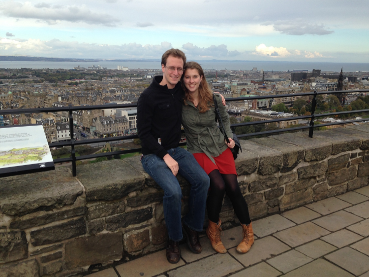 Sarah and I at the top of Edinburgh Castle