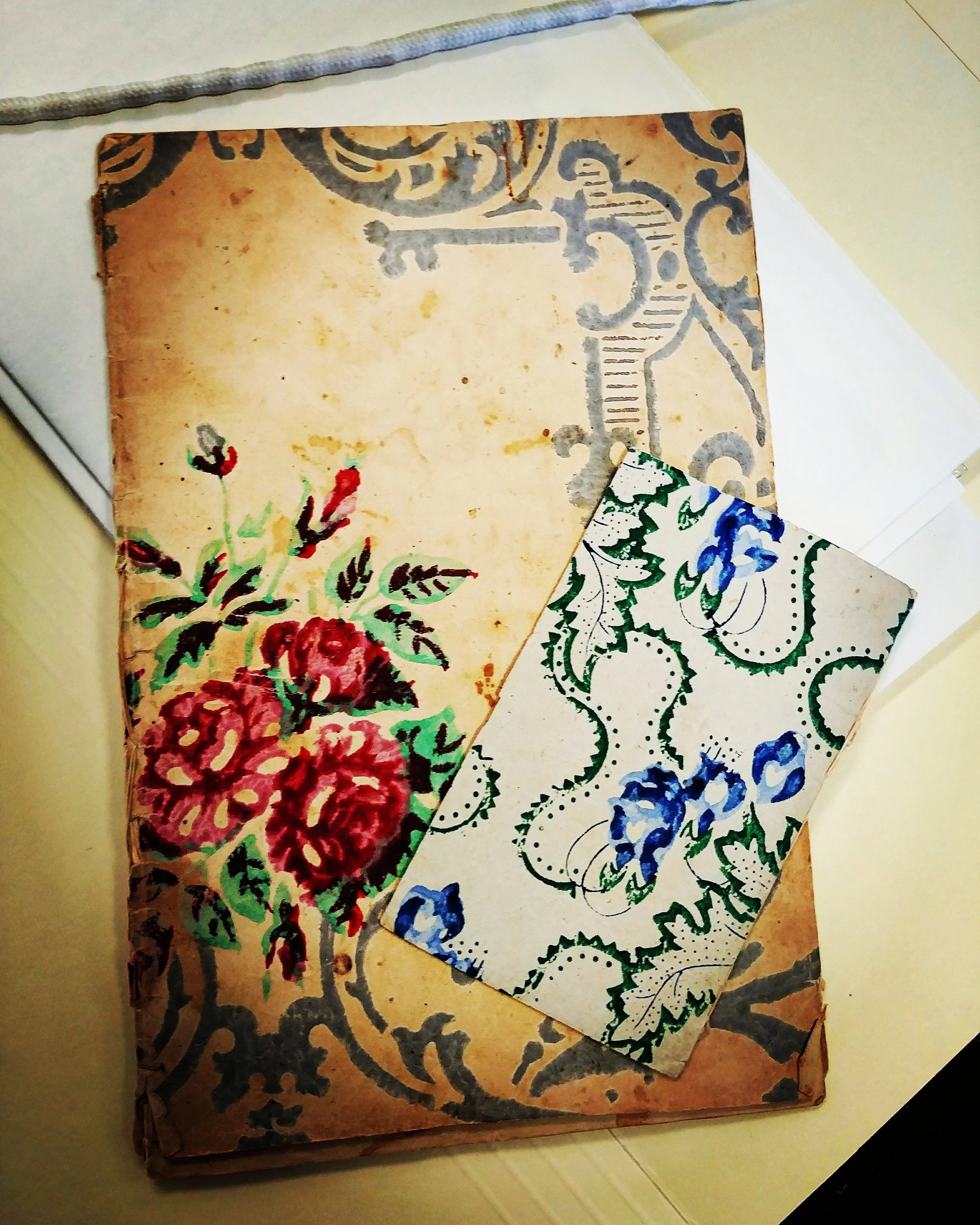 Examples of the highly detailed books that Nancy gave as gifts to people who were kind to her.