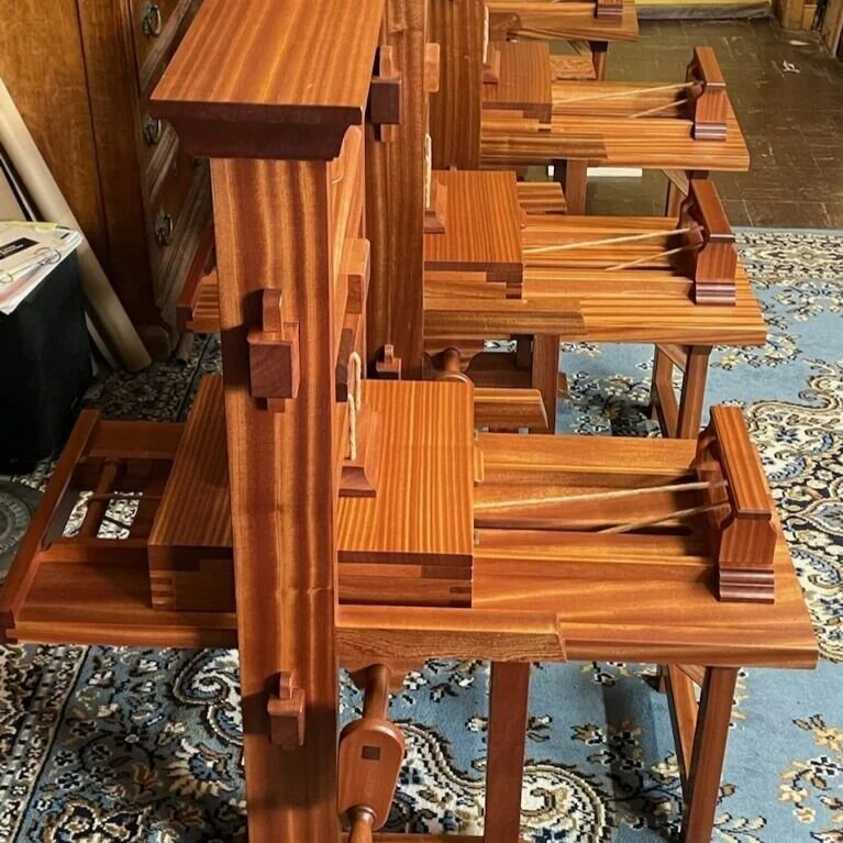 When you need to build several exact scale models of the Gutenberg press, why not do it in ribbon stripe sapele?

Local woodworker, Sam Maddox is building these as a custom commission for a client. Lumber from HCH.

HCH schedule reminder!
The shop wi