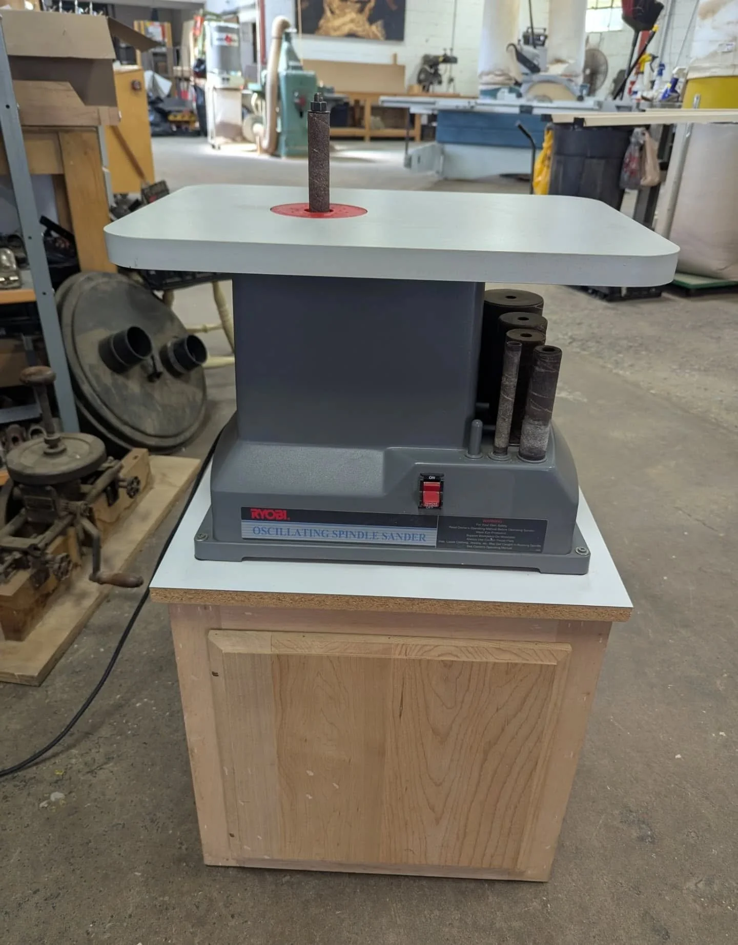 Hey gang, I have some miscellaneous tools to sell. I'll start listing a few at a time on FB Marketplace. Here's example #1: Ryobi oscillating spindle sander with stand. Multiple spindles, table inserts, extra sleeves, spindle wrench, 120v, works grea