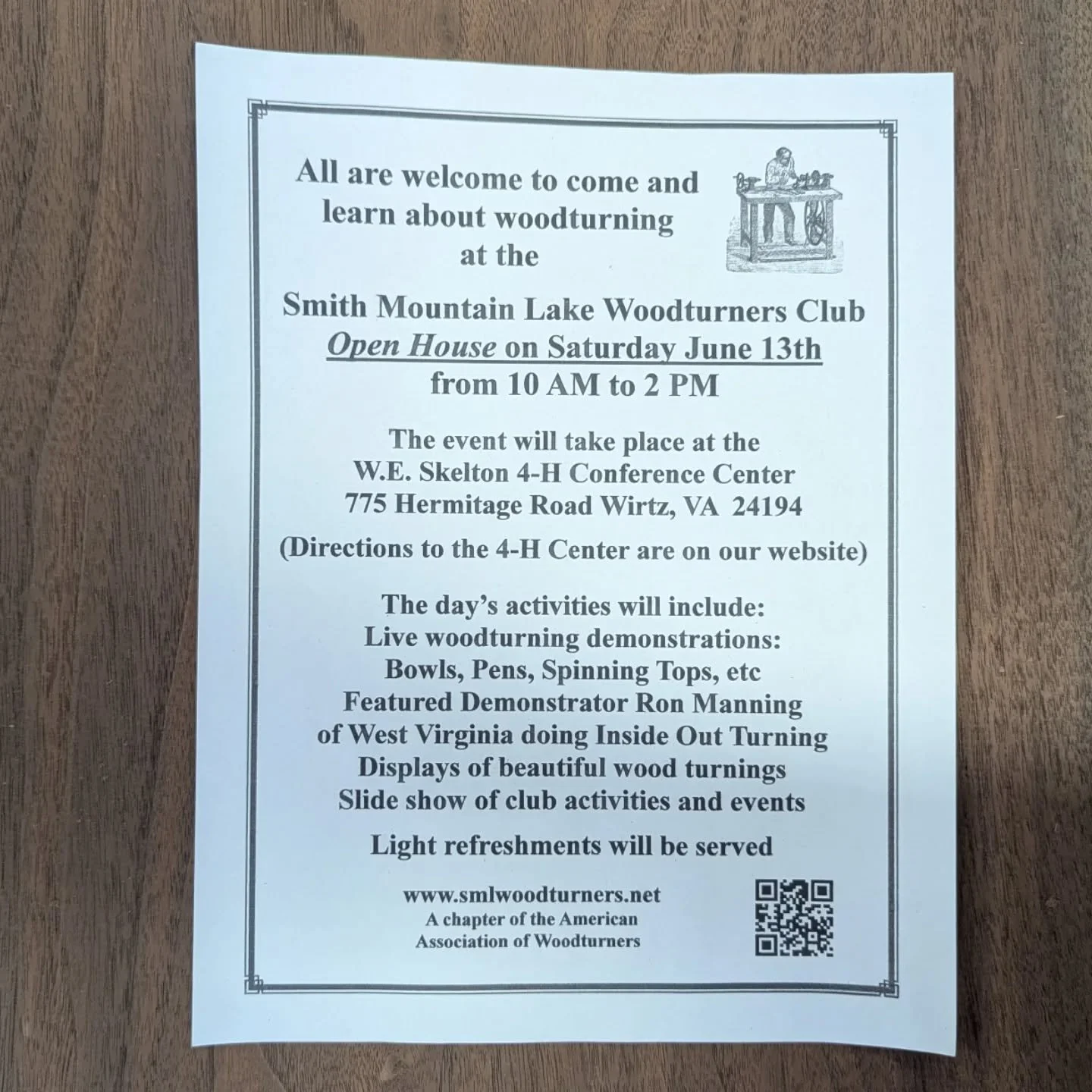One post every 4 months - that seems about right.

Just wanted to let everyone know about an upcoming meeting of the Smith Mountain Lake Wood Turners Club. All are welcome.

Also wanted you to know I'm still here (sometimes). Still bringing in lumber