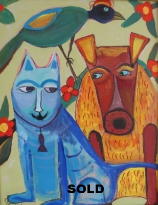 The Blue Cat The Yellow Dog and the Green Bird