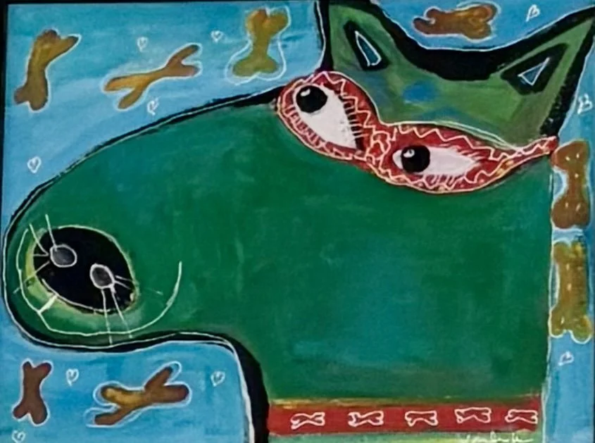 The dog that turned green from too many green beans