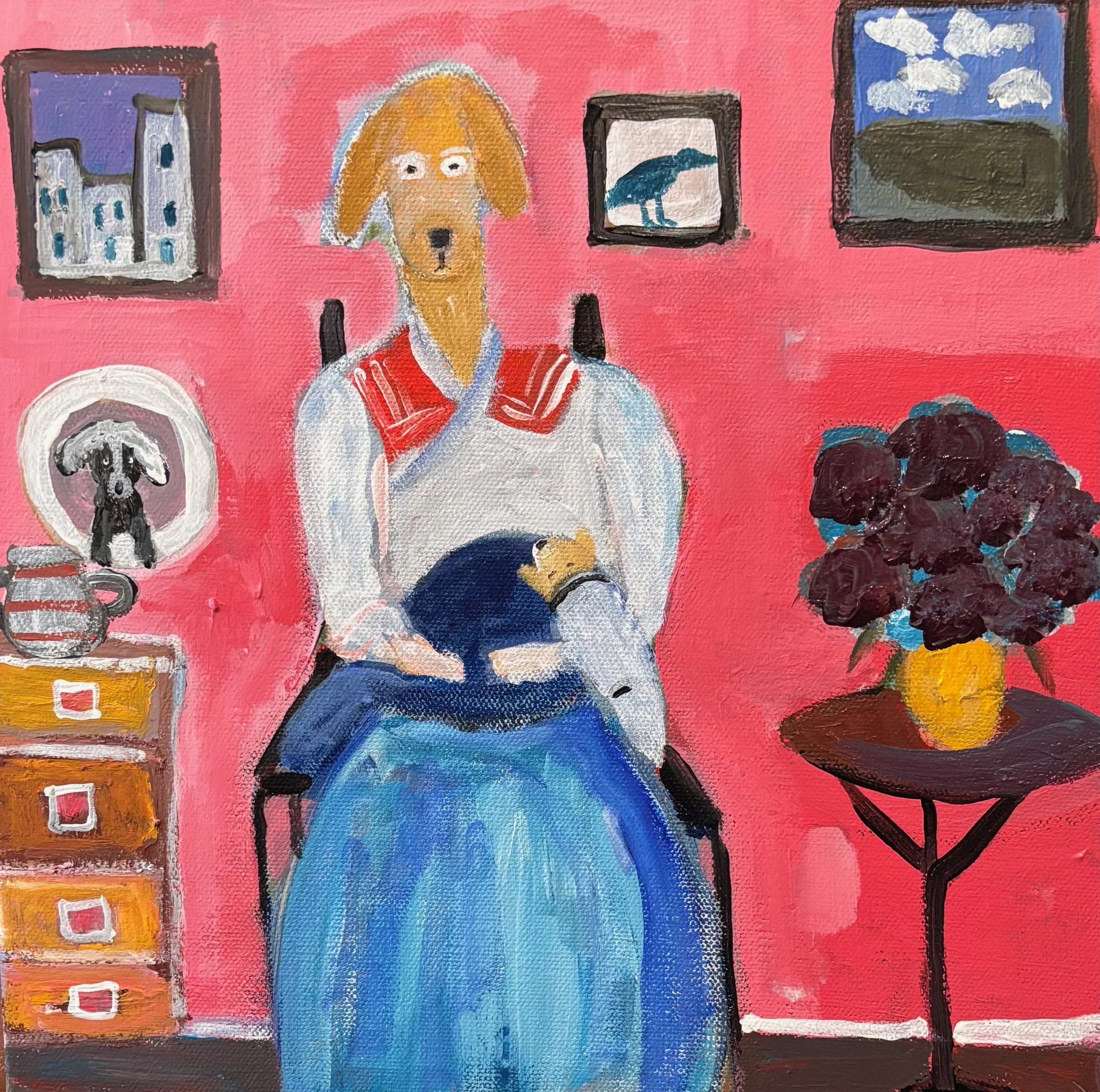 Modigliani golden with baby 