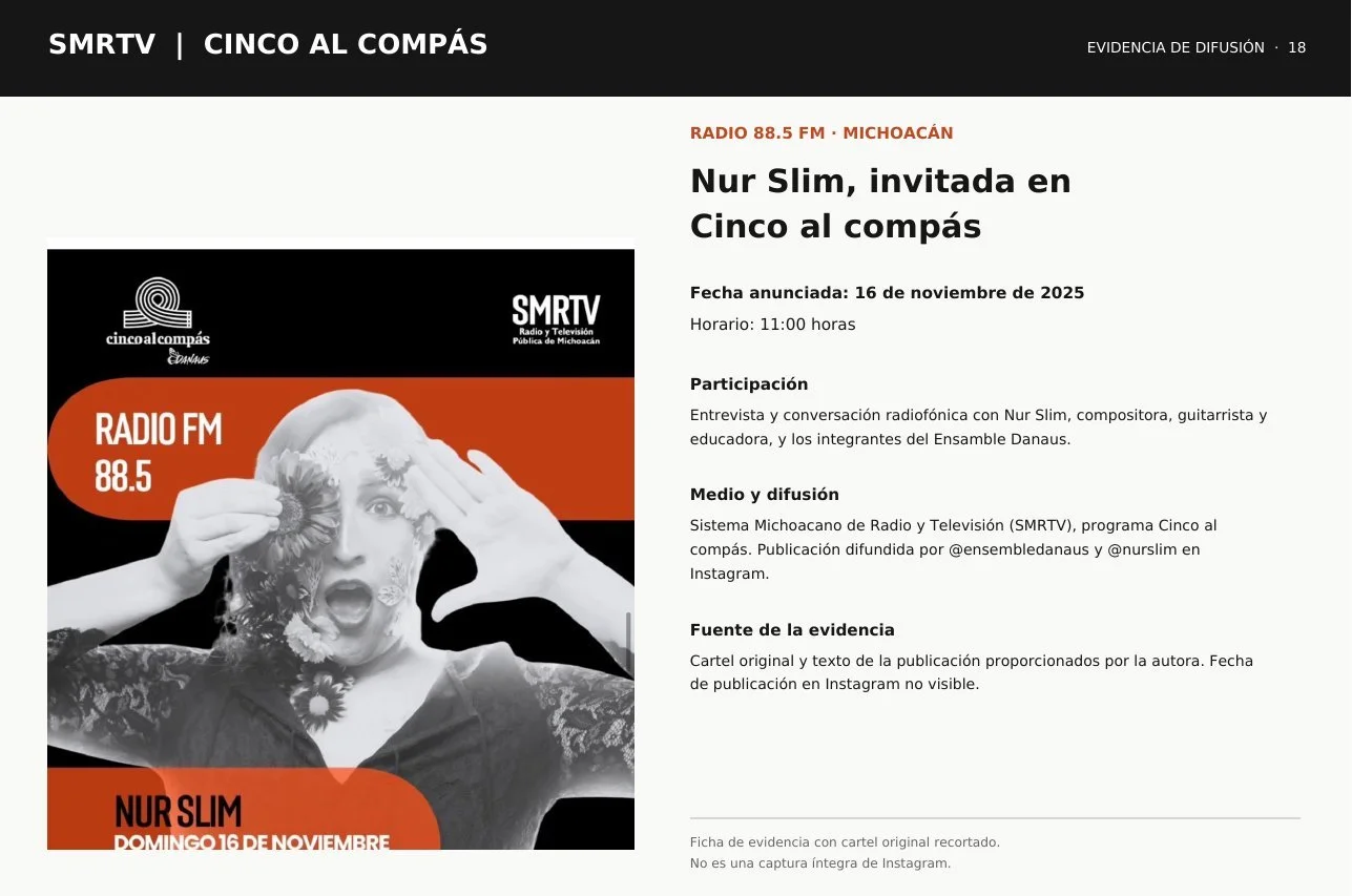 SMRTV 88.5 FM · Cinco al compás · November 2025