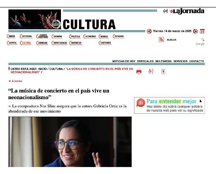 La Jornada · “La música de concierto vive un neonacionalismo” · March 2025