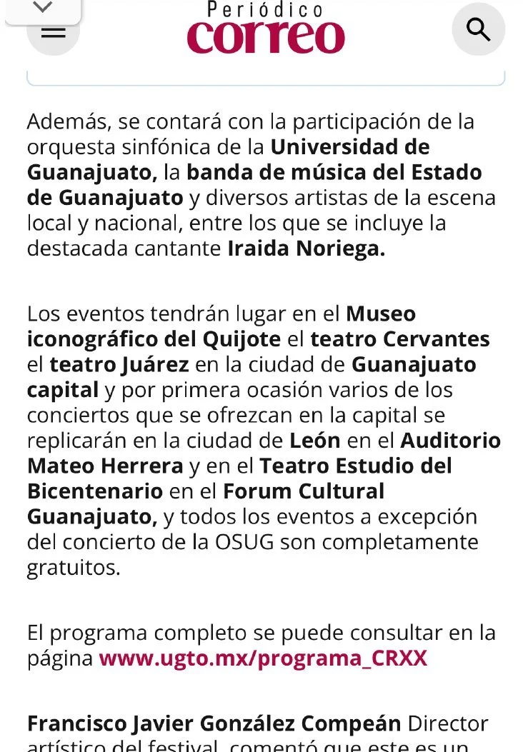 Periódico Correo · Festival Callejón del Ruido · 2025