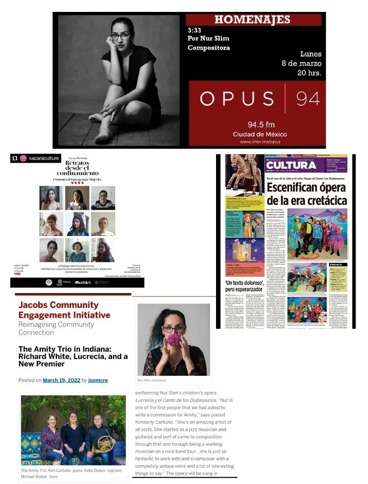 Opus 94 and press clippings · Lucrecia