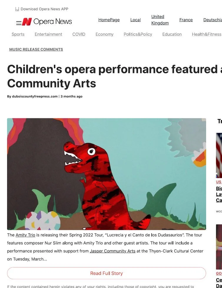 Opera News · Children’s opera performance featured at Community Arts