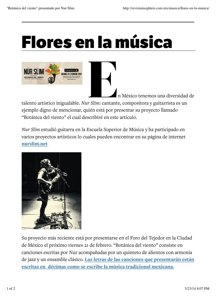 Flores en la música