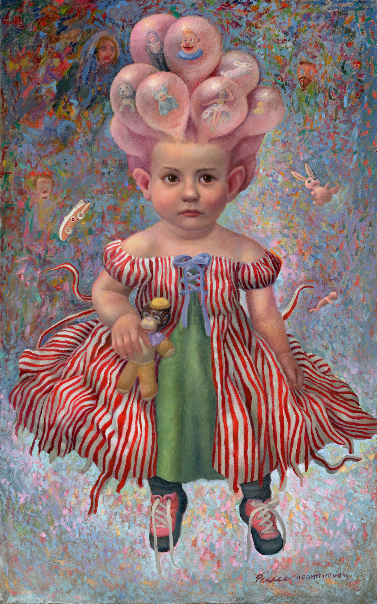 "Trouble With Bubbles" 15 inches x 24 inches, 2017, Oil on Panel SOLD Bubbling with joy, she was uplifted beyond belief. Blowing her mind, she landed…eventually… 33 miles west of normal.
