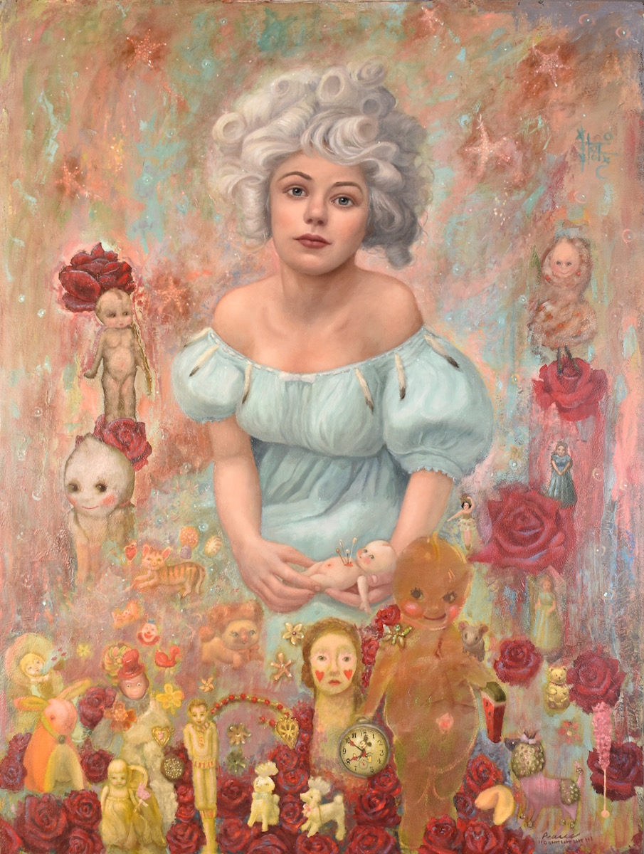 Dreamgirl, Oil on Panel, 30 x 40 inches, 2018, Available Dreamgirl The Dreamer rationalized everything about most girls in real life.