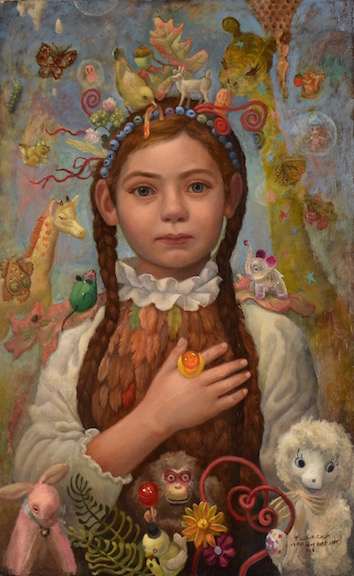 Promiseland, Oil on Panel, 15 x 24 inches, 2018. Sold Promiseland For my soul did pine for the land I can only see in my mind. There is an all inclusive soda fountain shrine, giving life to the dearest of mine. Pinky, Mickey, and Flop Dog to name a few. We ate candy, gum and Circus Peanuts too. A dream to bright to last, for the moment is gone and in the past.