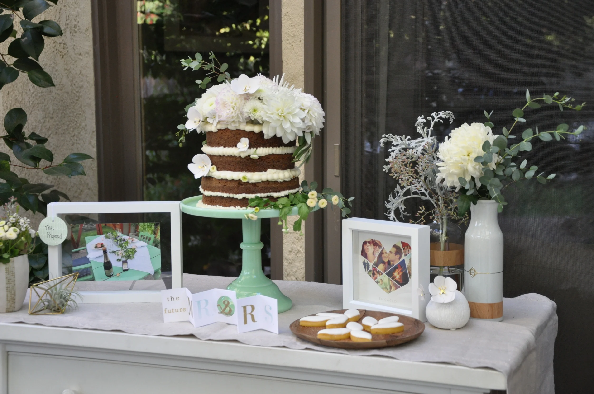 carrot cake made by Nicole. Framed art made by Kevin.