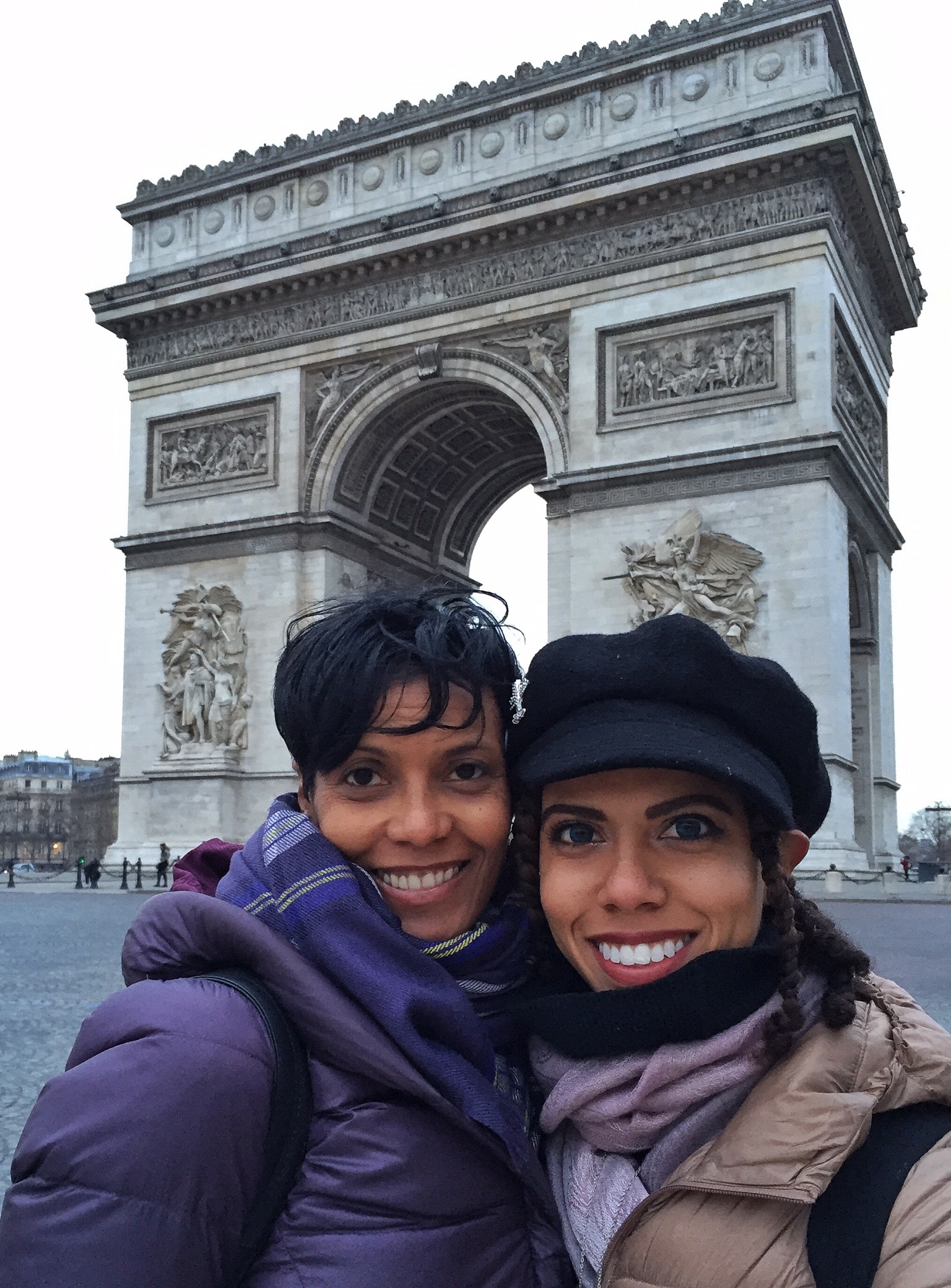 In front of the Arc de Triomphe