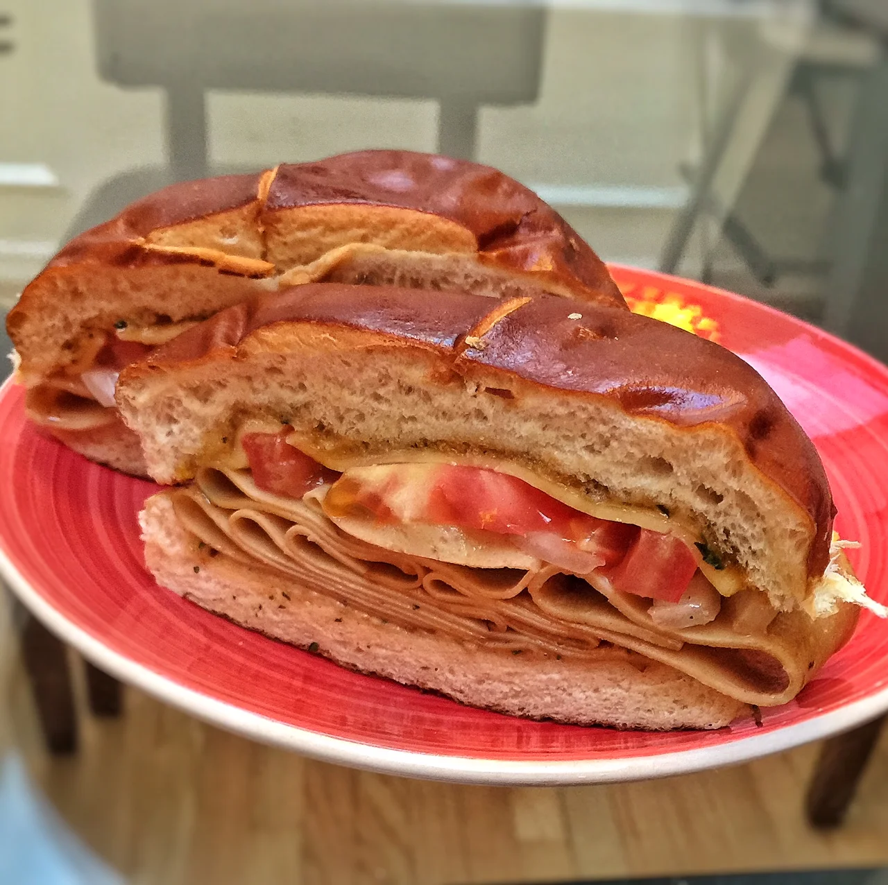 Vegan Soft Pretzel Sandwich with Chao Cheese and Tofurky | Meatless Monday