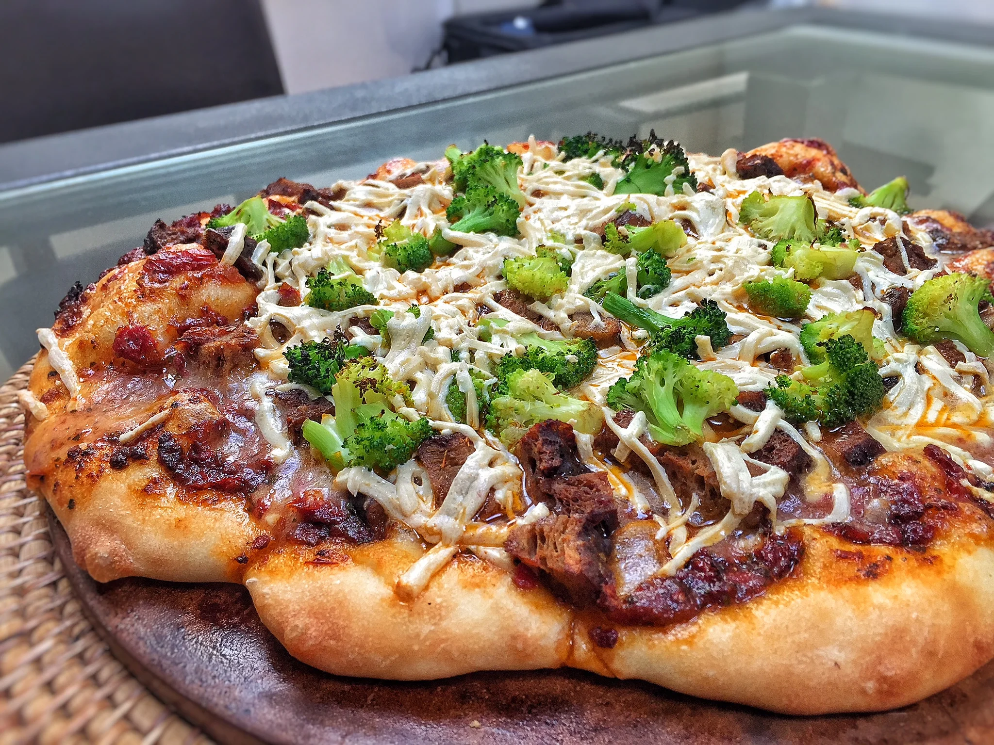 Pizza with Seitan and Daiya® Cheese | Meatless Monday