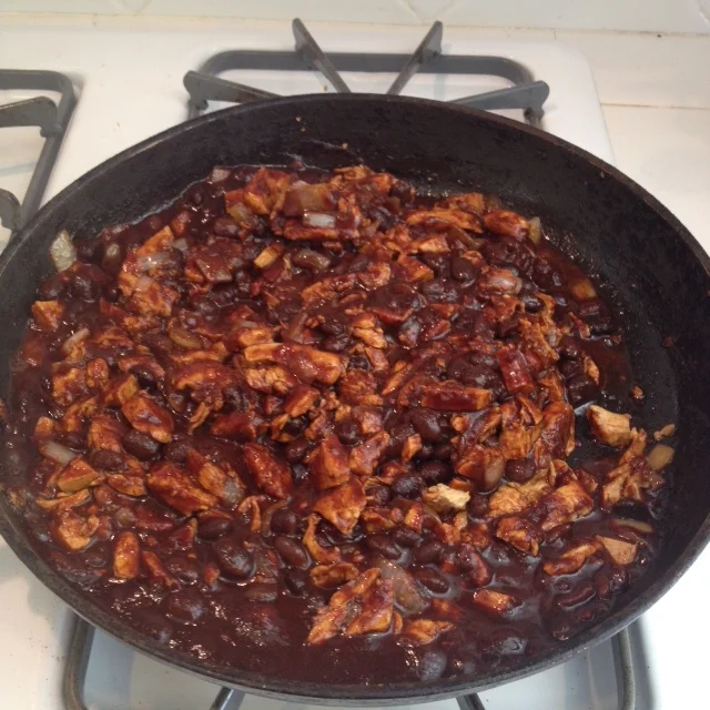 BBQ Black Beans and Chik'n Over Rice - Step 2.JPG