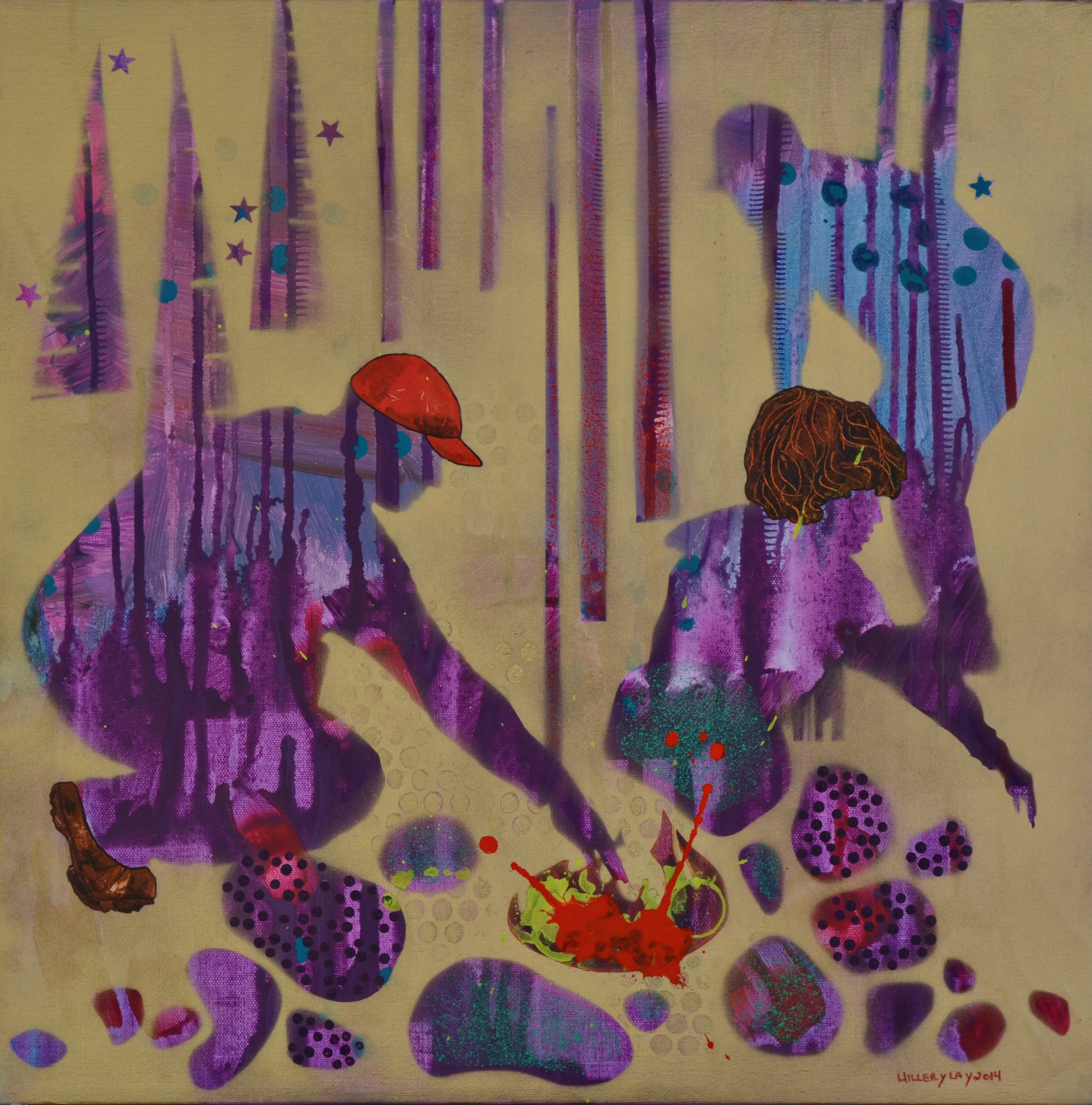 Setting Up Camp 2014 mm 20x20 inches *sold