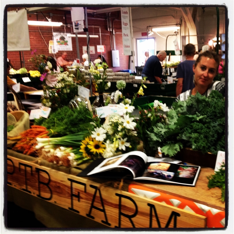 Hillary at the Greensboro market