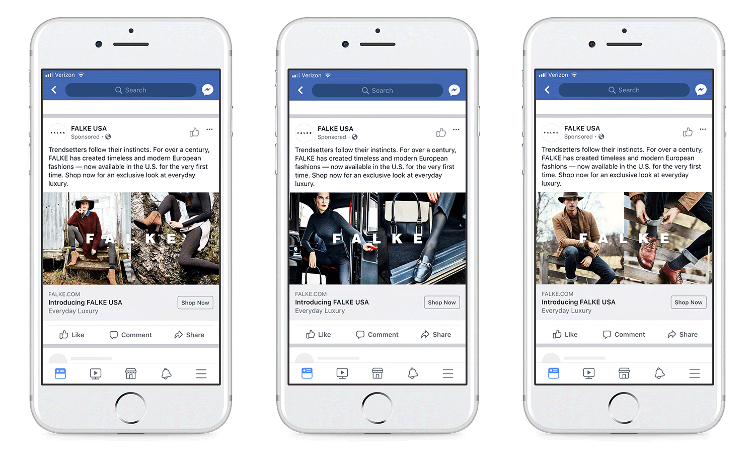 Facebook campaign, static ads