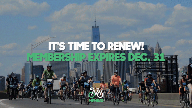 Bike New York membership renewal campaign, Facebook & Instagram GIF