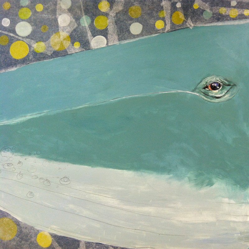 detail of in process Humpback Whale piece - their eyes are so human! 