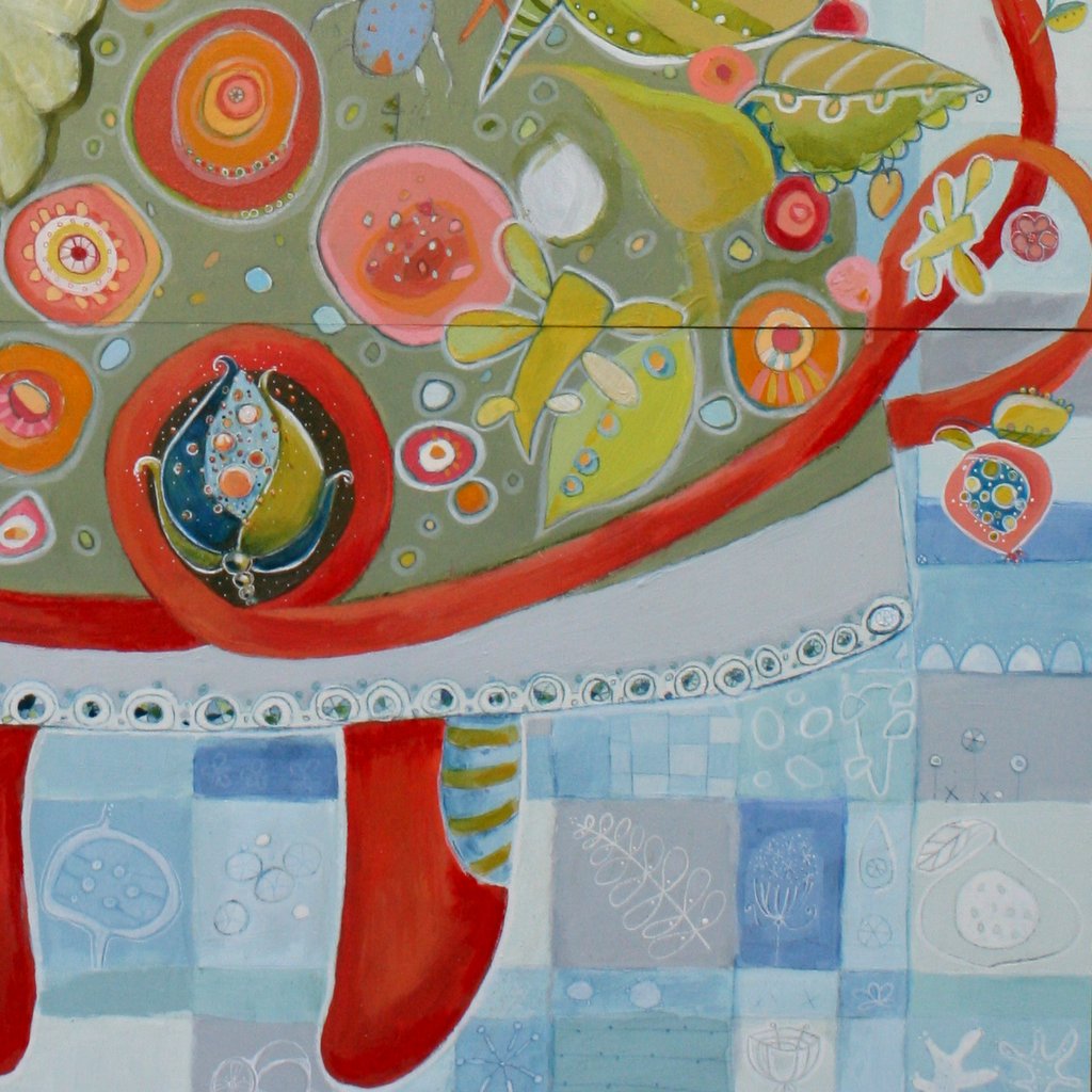 detail of "The Meek" in progress 