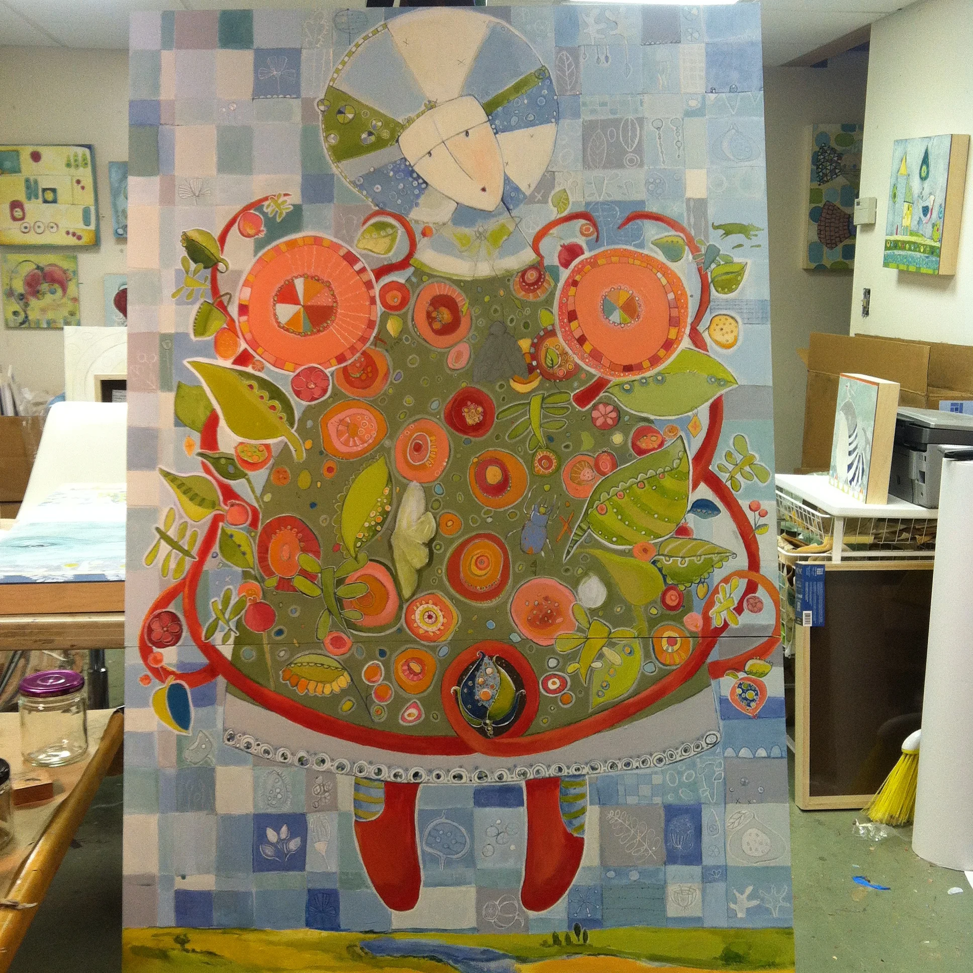 In process "The Meek" diptych 