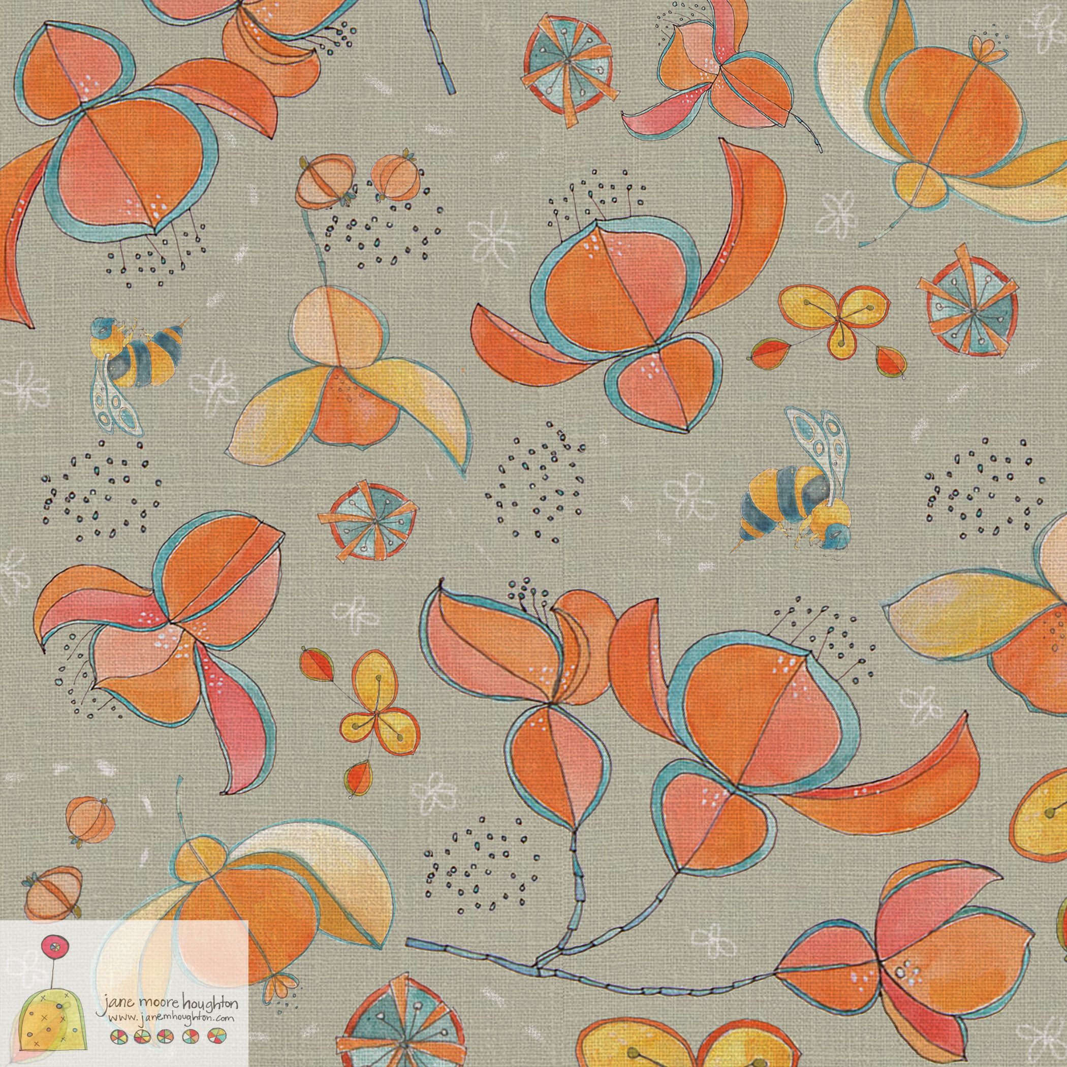 This is my contribution to Dot and Flow's #foliofocus - floral pattern assignment
