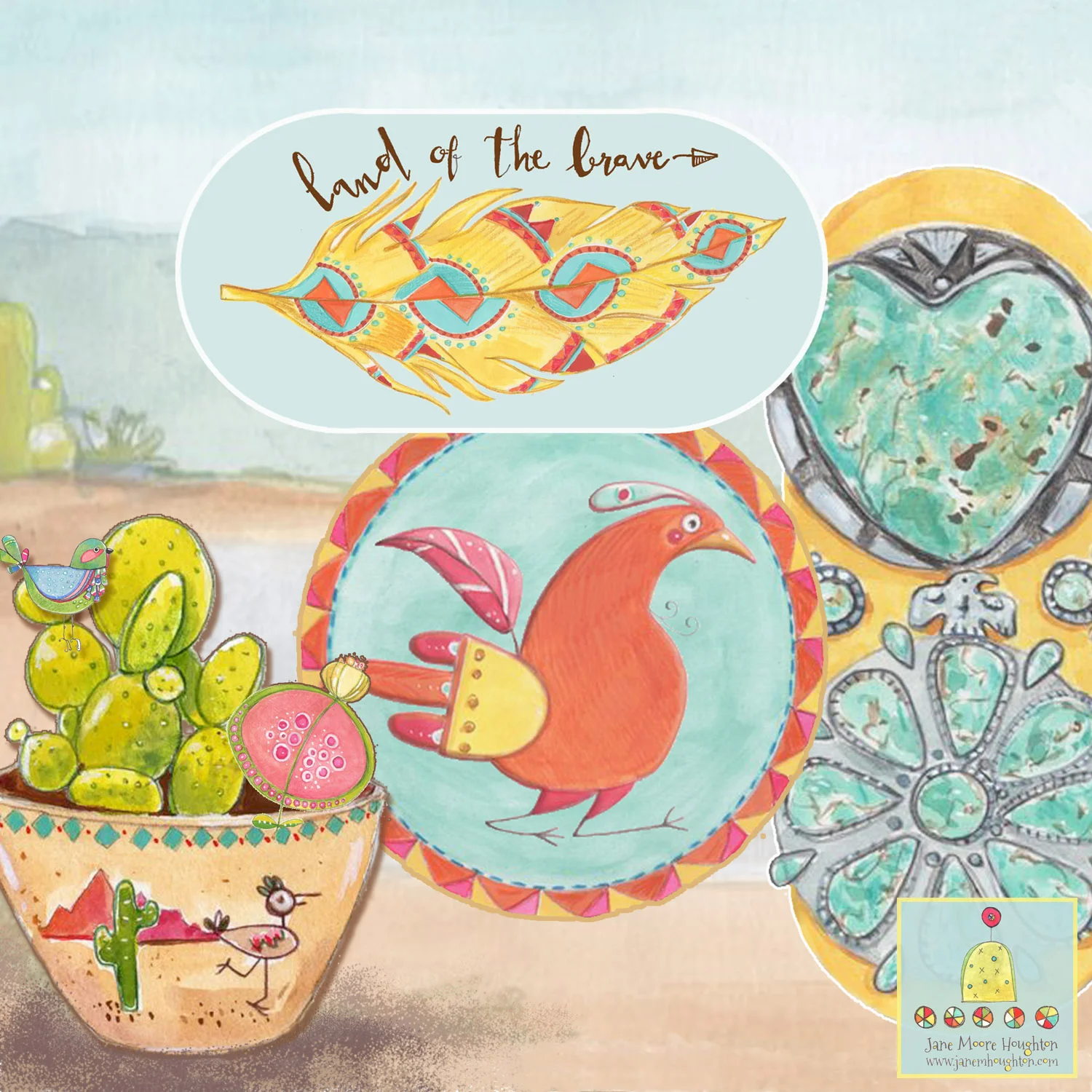 A detail from a two page spread of Gracie running towards her Grandma in the Phoenix airport. 