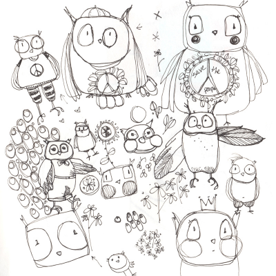 The concept started with loose sketches that I did while listening to my son and his friends perform at an open mic night at his school. 